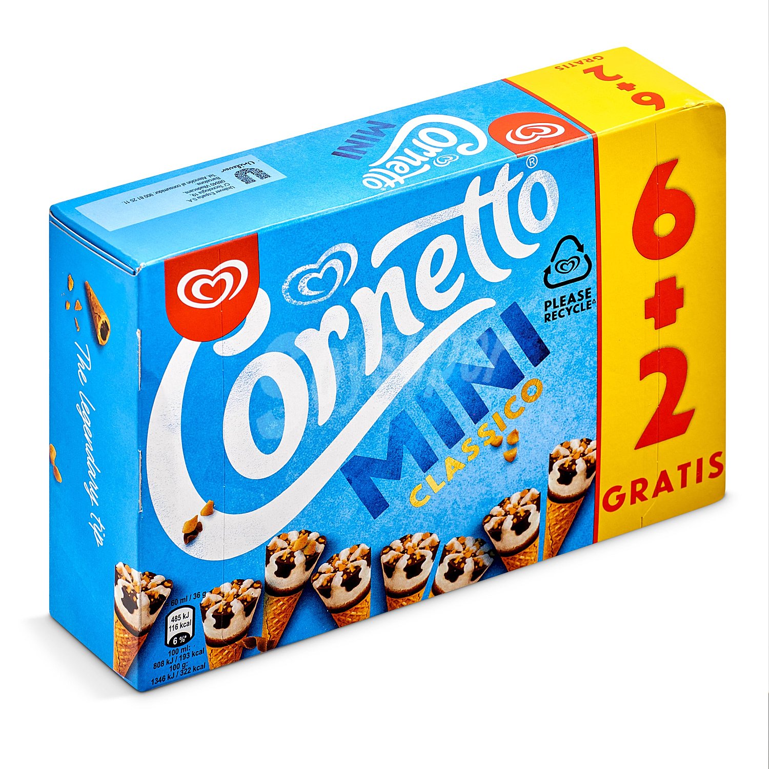 Conos con helado de nata Cornetto