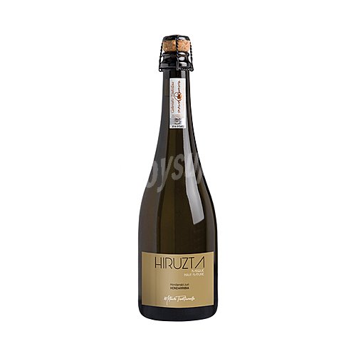 Hiruzta Vino espumoso blanco brut nature, elaborado por el Método tradicional hiruzta