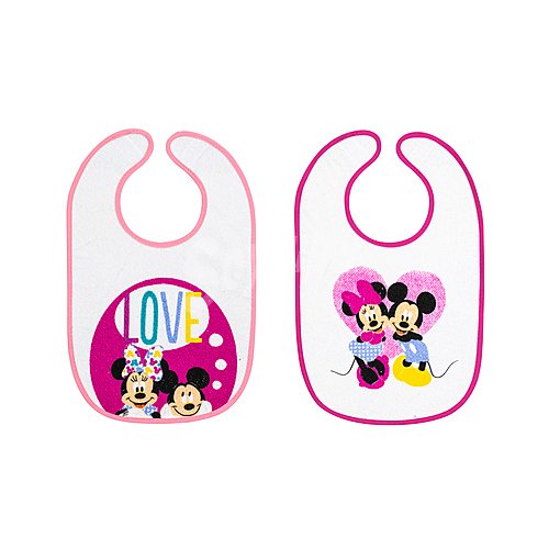 Pack de 2 baberos de rizo con velcro, minnie.