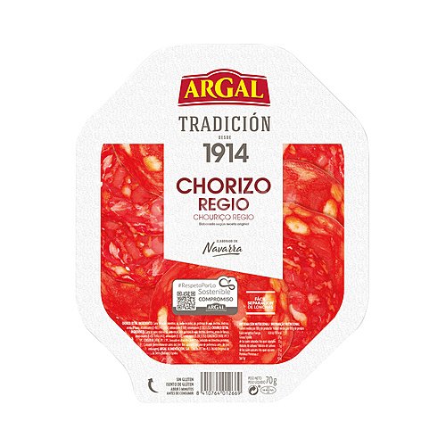 Argal Chorizo regio de origen navarro, sin gluten y cortado en finas lonchas argal Tradición