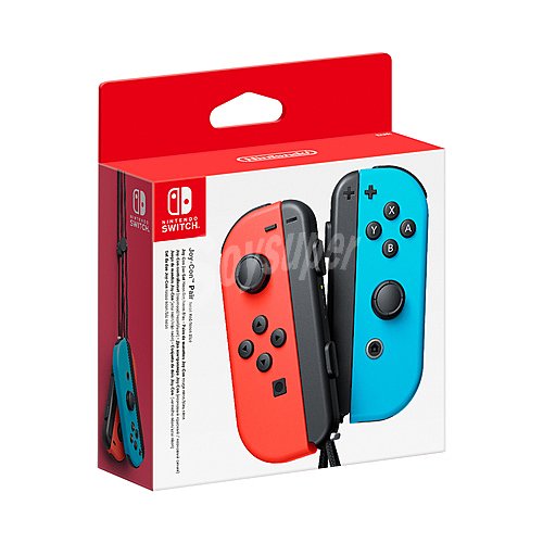 Set de joy-cons izquierdo y derecho, color azul y rojo neon, nintendo switch