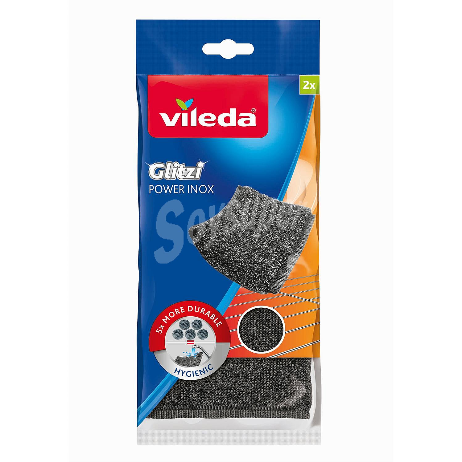 Set 2 Estropajos Acero Inoxidable vileda Glitzi Power Inox