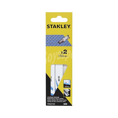 Hojas HSS cortes de 0,8 a 2 mm de espesor, stanley