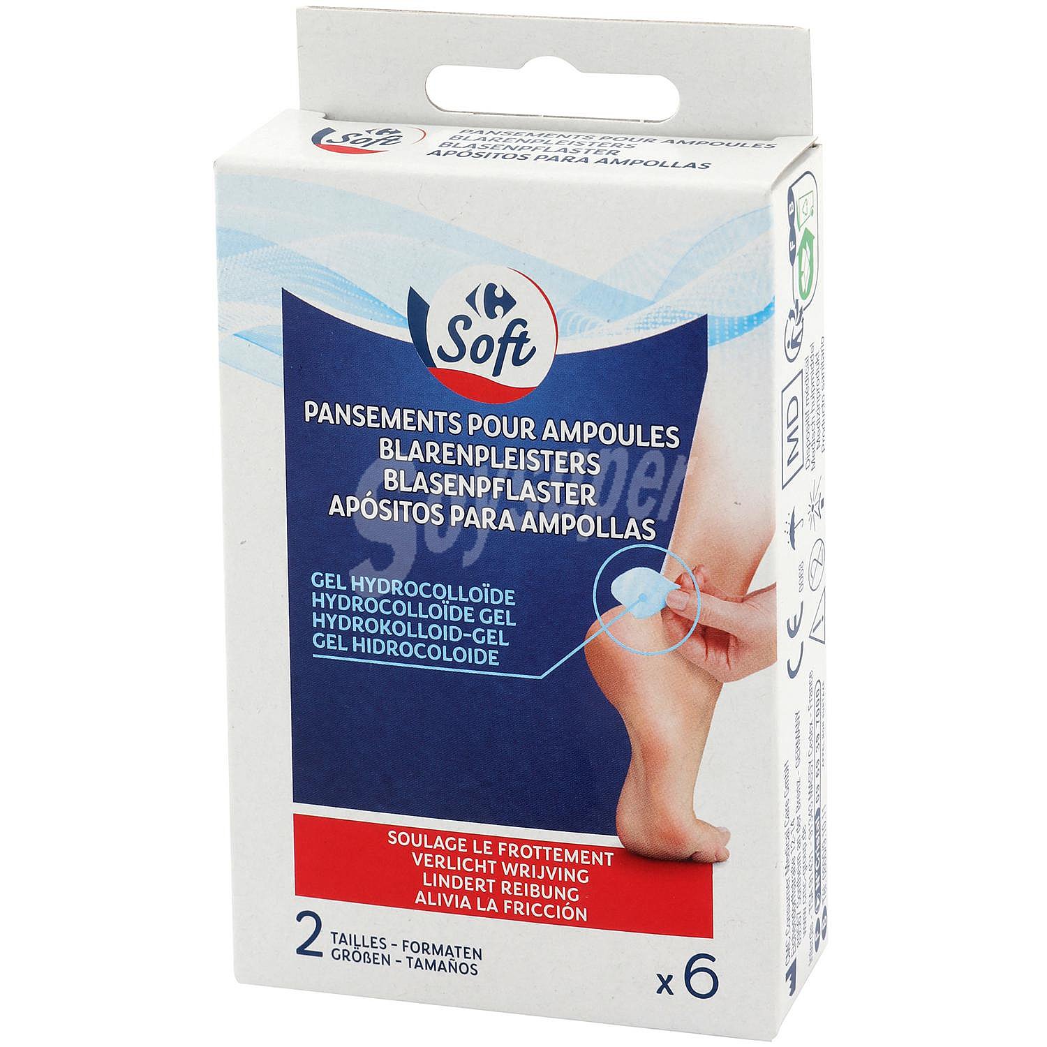 Apósitos hidrocoloides antiampollas Carrefour Soft