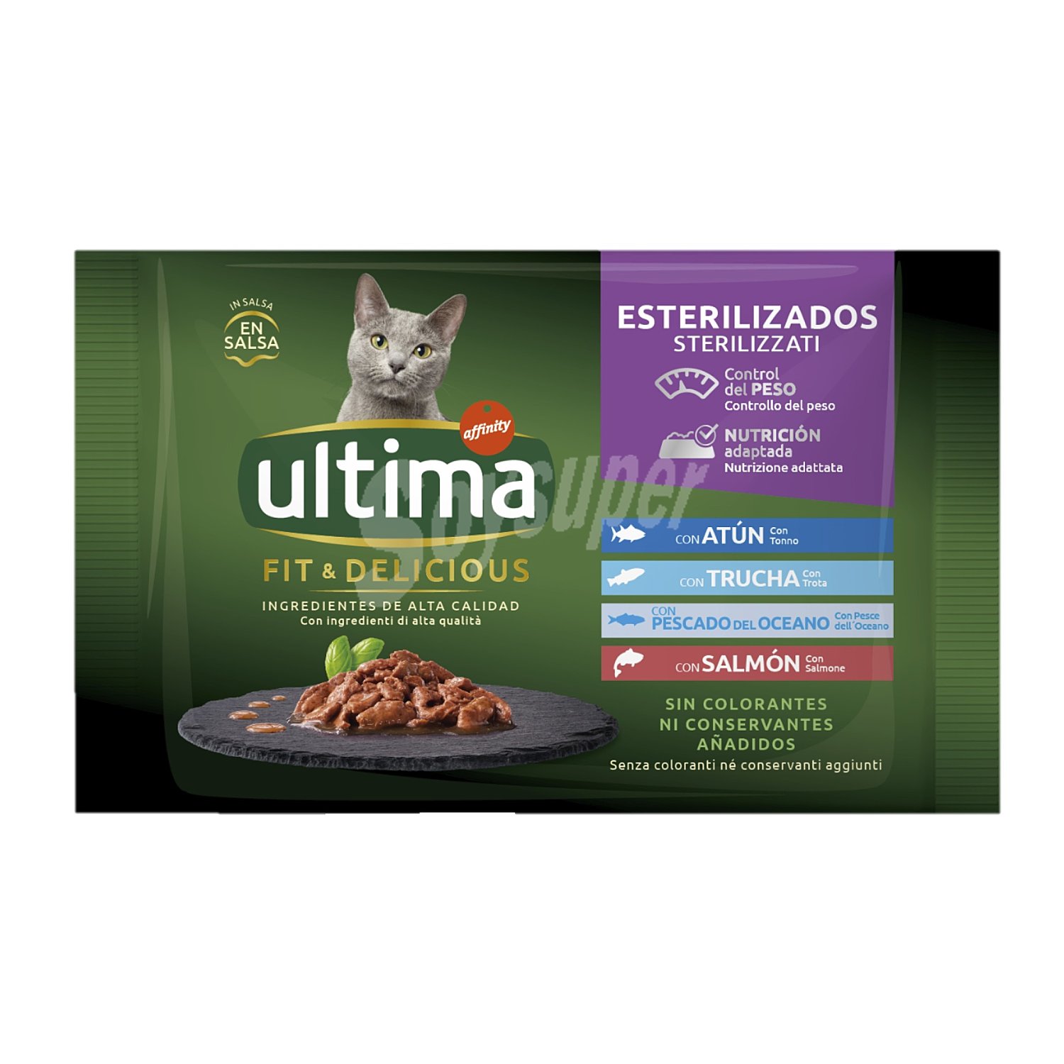 Alimento para gatos esterilizados con pescado multipack