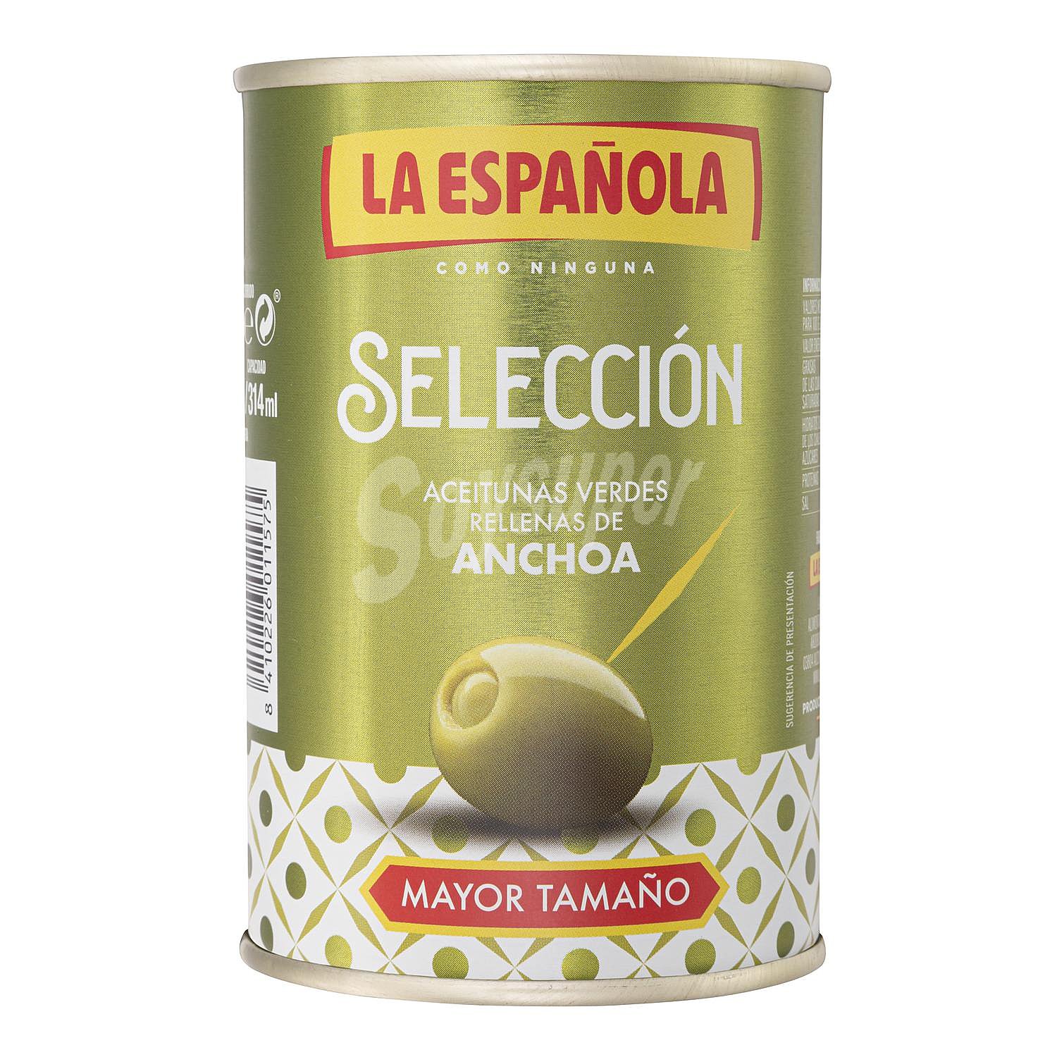 Aceitunas verdes rellenas de anchoa La Española