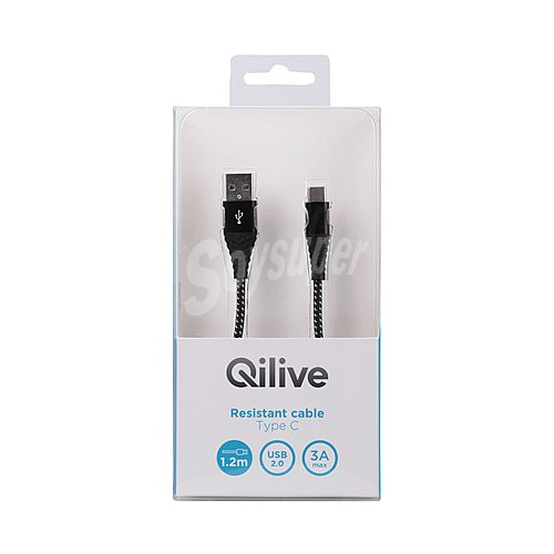 Cable de conexión qilive, conexión Usb C macho a Micro Usb macho, longitud 1,2m, color negro