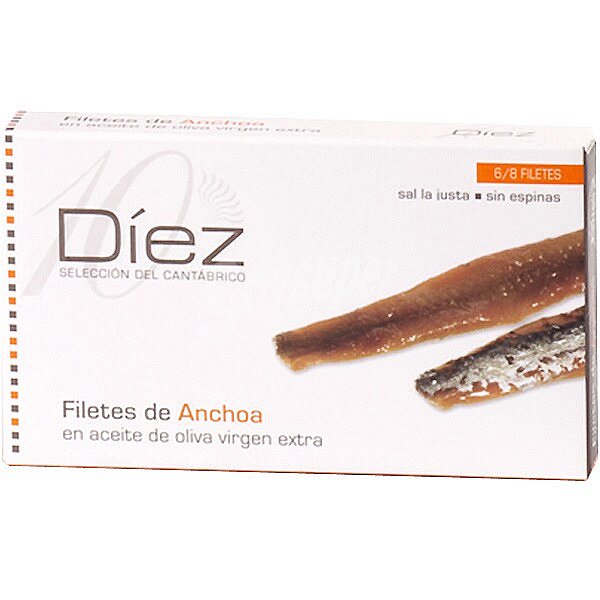 Filetes de anchoa del Cantabrico en aceite de oliva bajos en sal lata 28 g