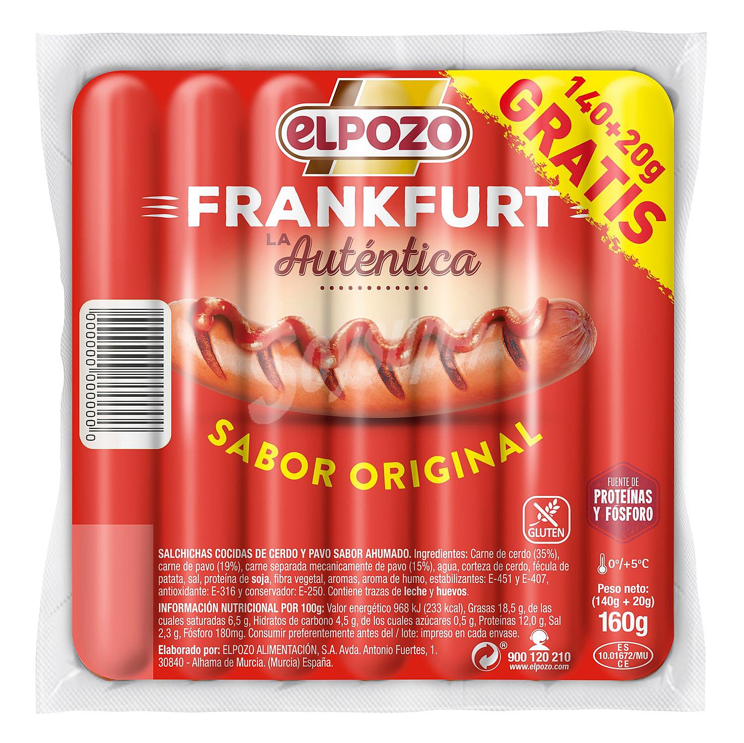 Salchichas Frankfurt El Pozo sin gluten