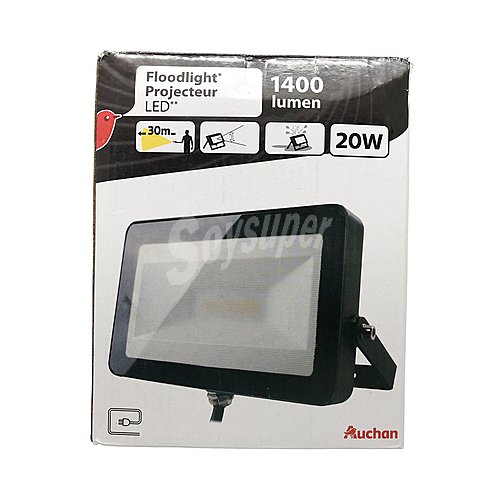 Foco led exterior de aluminio de 20w, producto alcampo