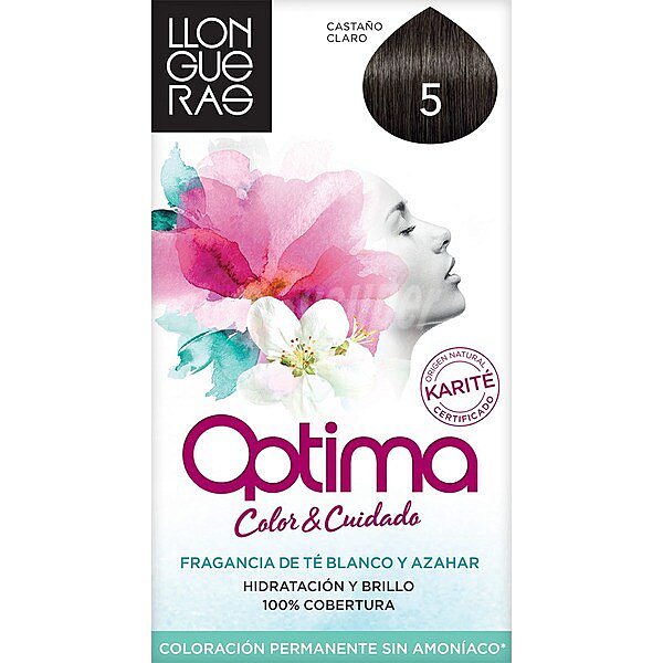 Tinte Optima castaño claro nº 5 coloración permanente con aceites de rosa mosqueta y macadamia