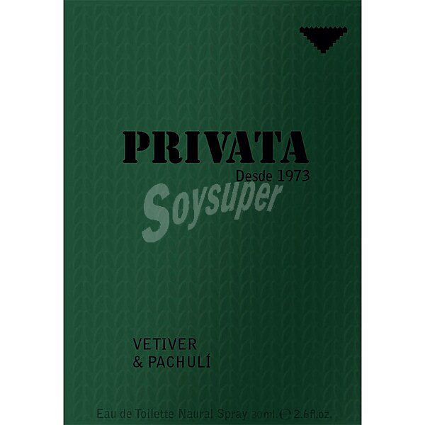 Vetiver & Pachulí eau de toilette masculina natural