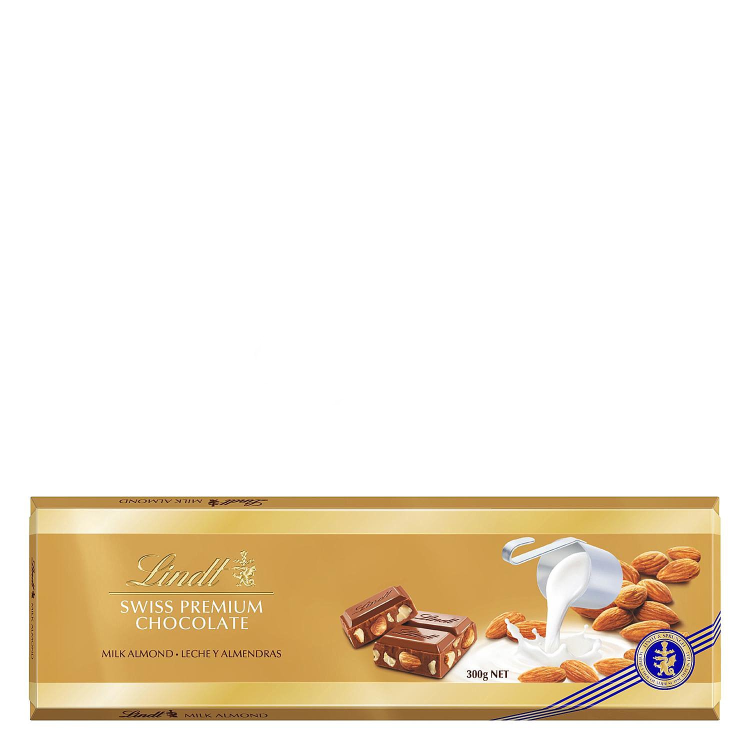 Chocolate suizo con leche y almendras enteras premium Lindt