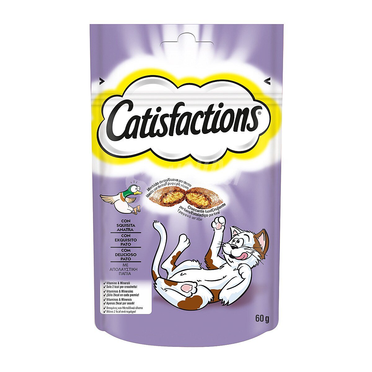 Snacks para gatos relleno con pato