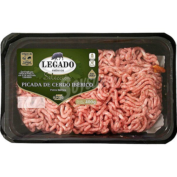 Carne picada de cerdo ibérico sin gluten y sin lactosa