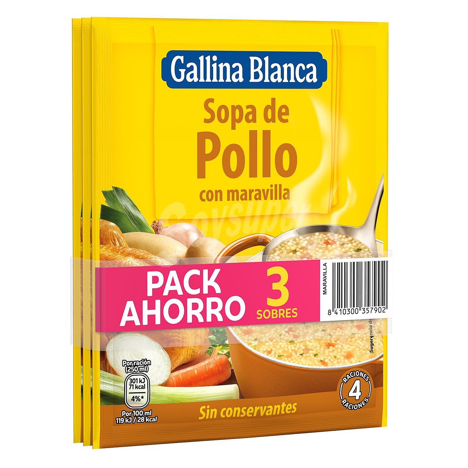 Sopa de pollo con Maravilla Gallina Blanca