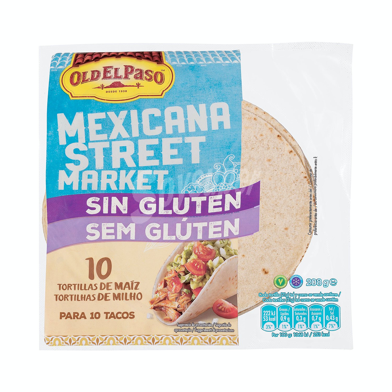 Tortillas mejicanas de maíz sin gluten