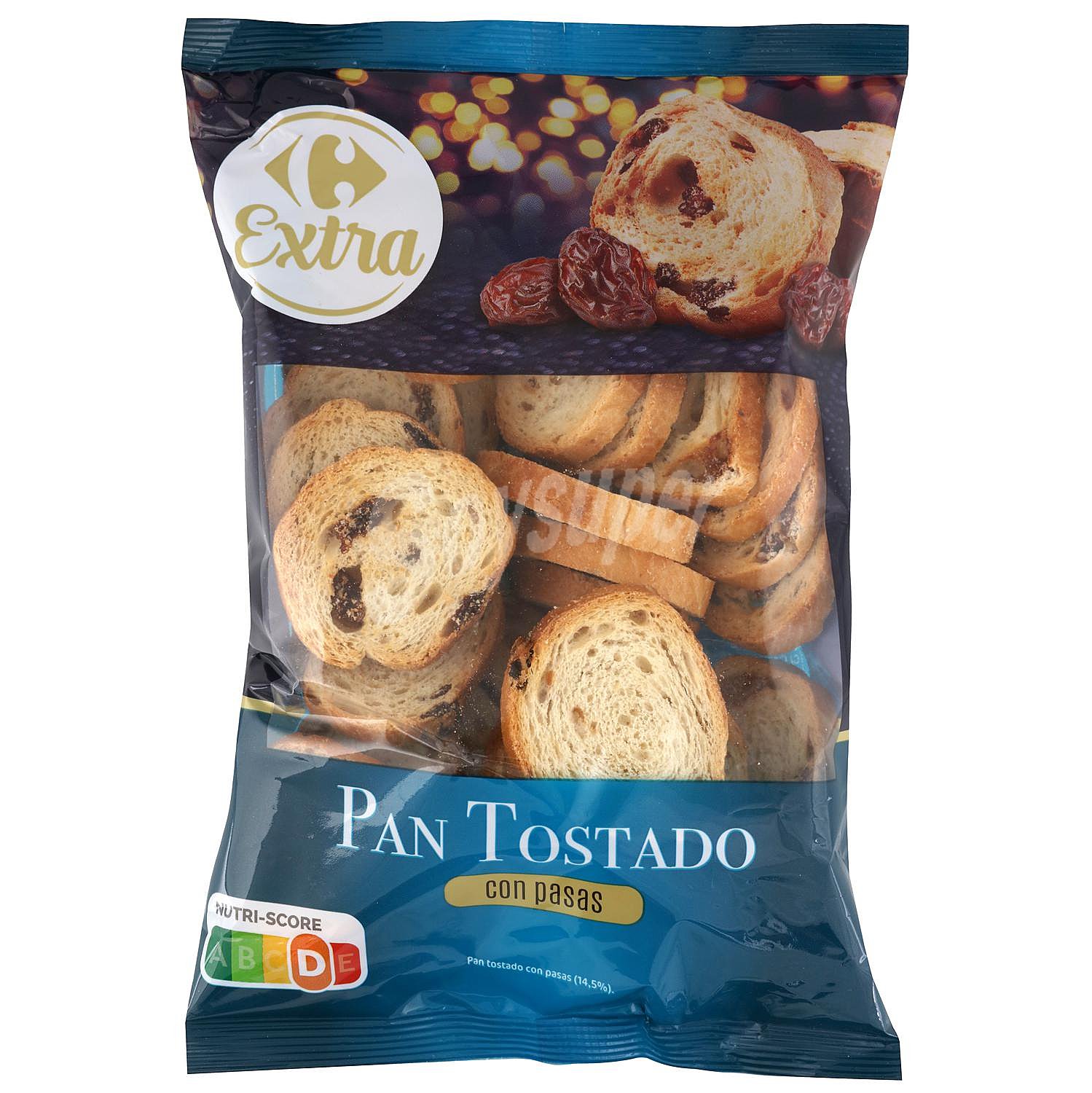 Pan tostado con pasas Carrefour Extra