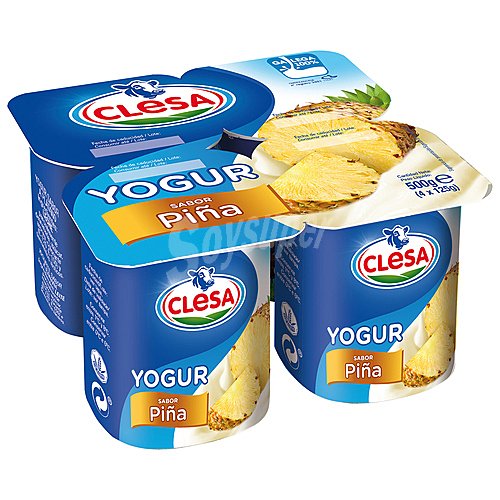 Clesa Yogur con sabor a piña, elaborado con leche 100% gallega clesa