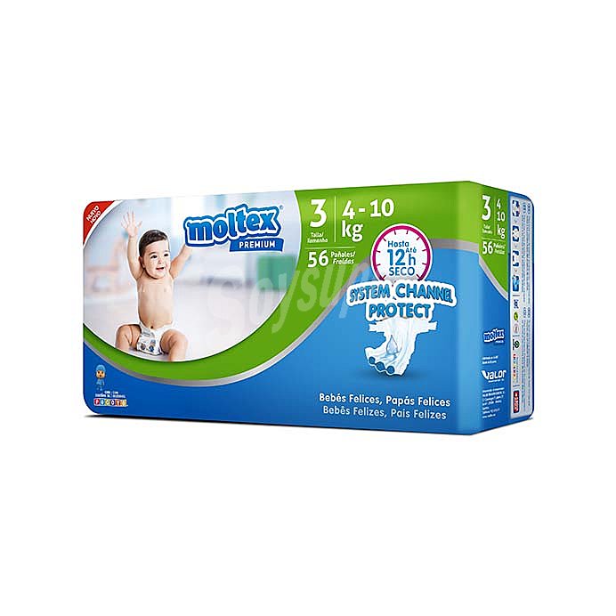 Moltex Pañales talla 3, para niños de 4 a 10 kilogramos moltex Premium