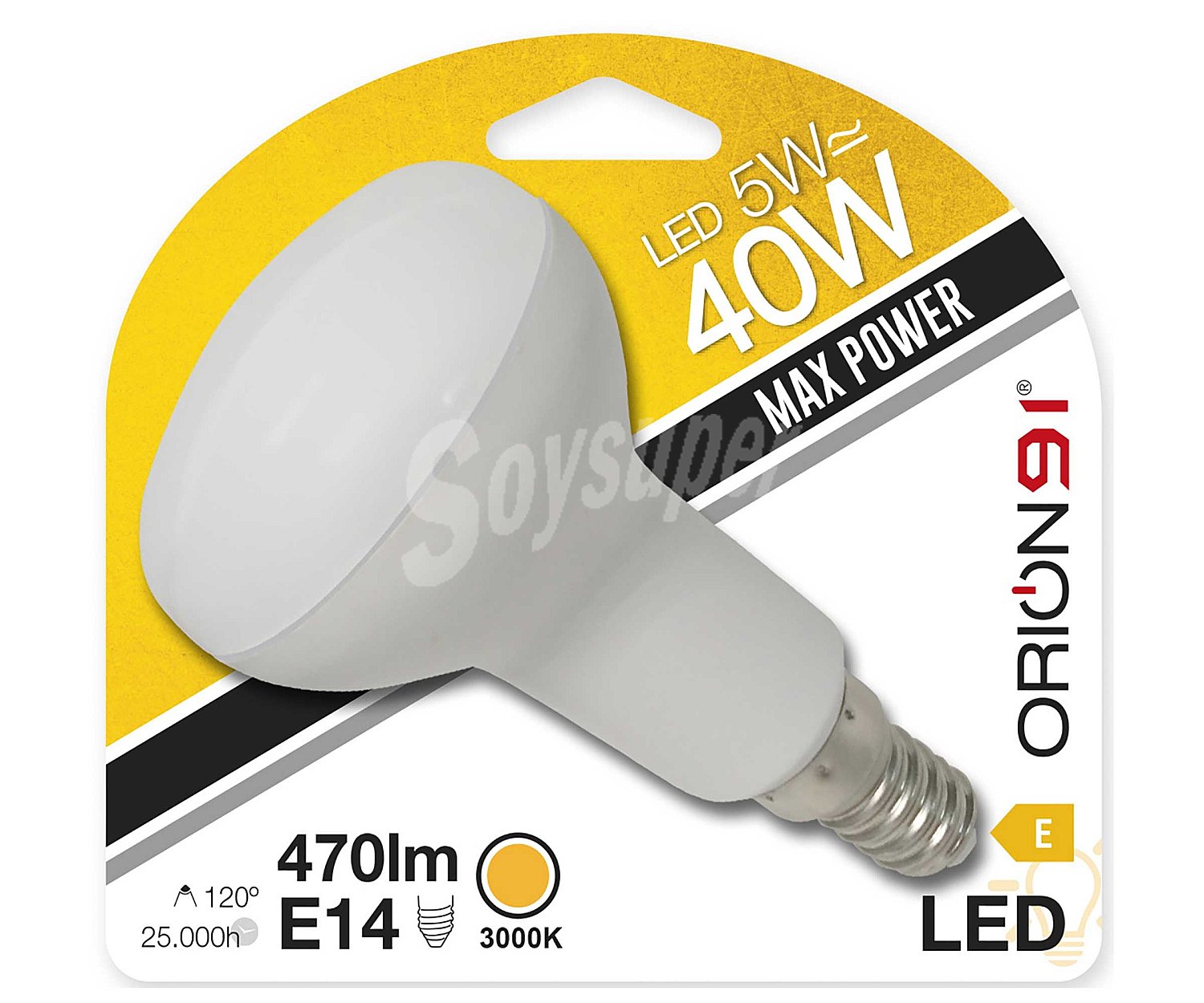 Bombilla Led E14, 5W=40W, luz cálida , sevenon