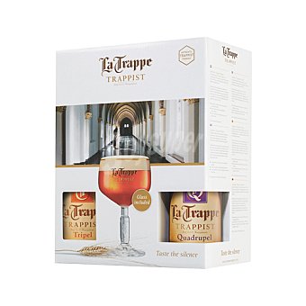 LA trappe Pack cervezas tostadas copa de regalo LA trappe dubbel