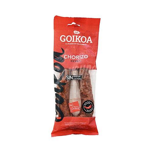 Goikoa Sarta de chorizo picante de categoria extra, elaborado sin gluten y sin lactosa goikoa