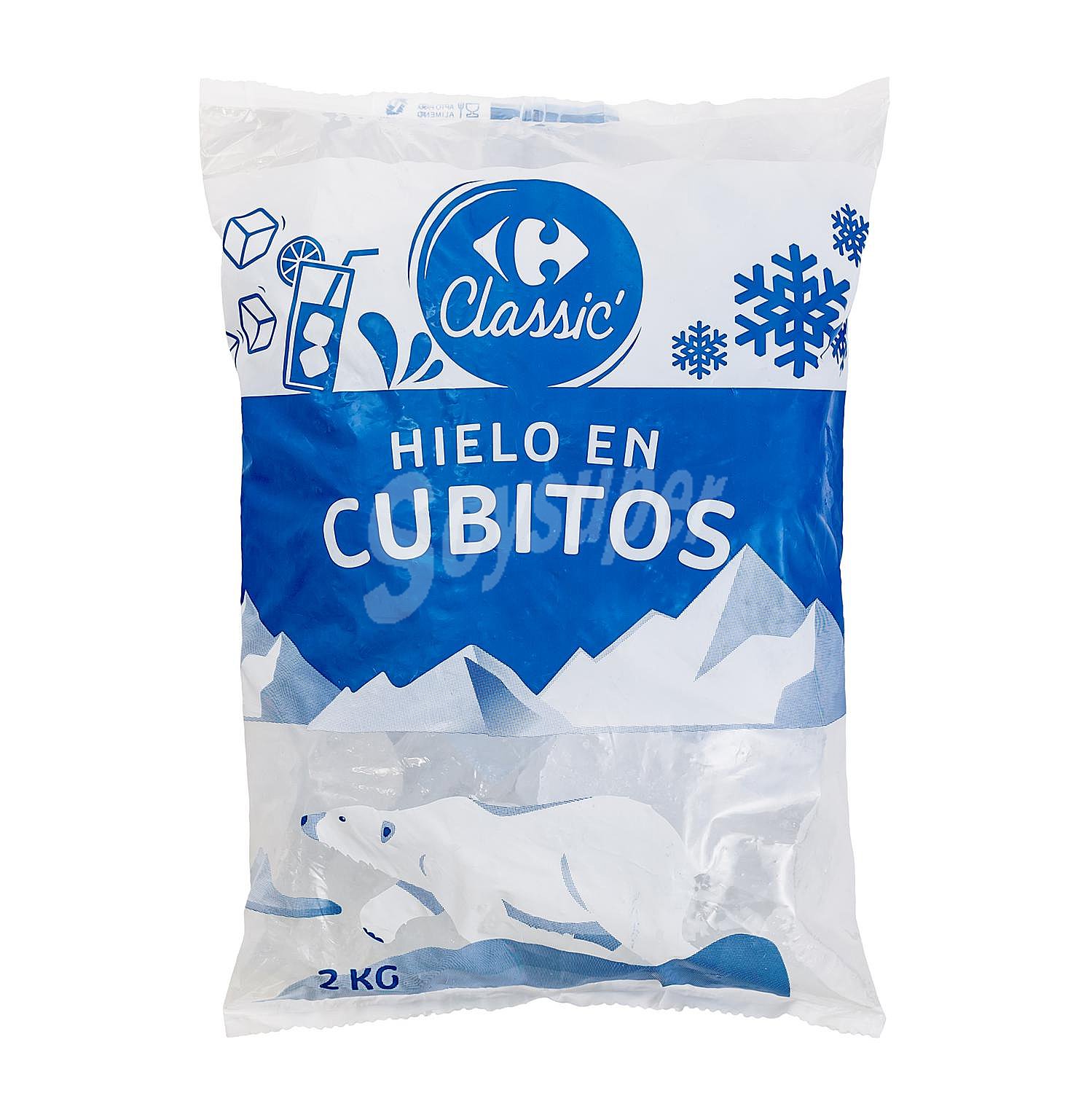 Hielo en cubitos Carrefour Classic'