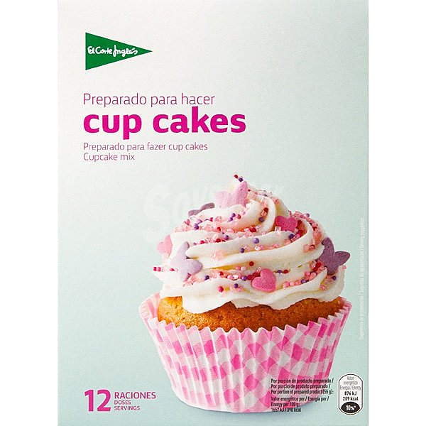 Preparado para hacer cup cakes 12 raciones 