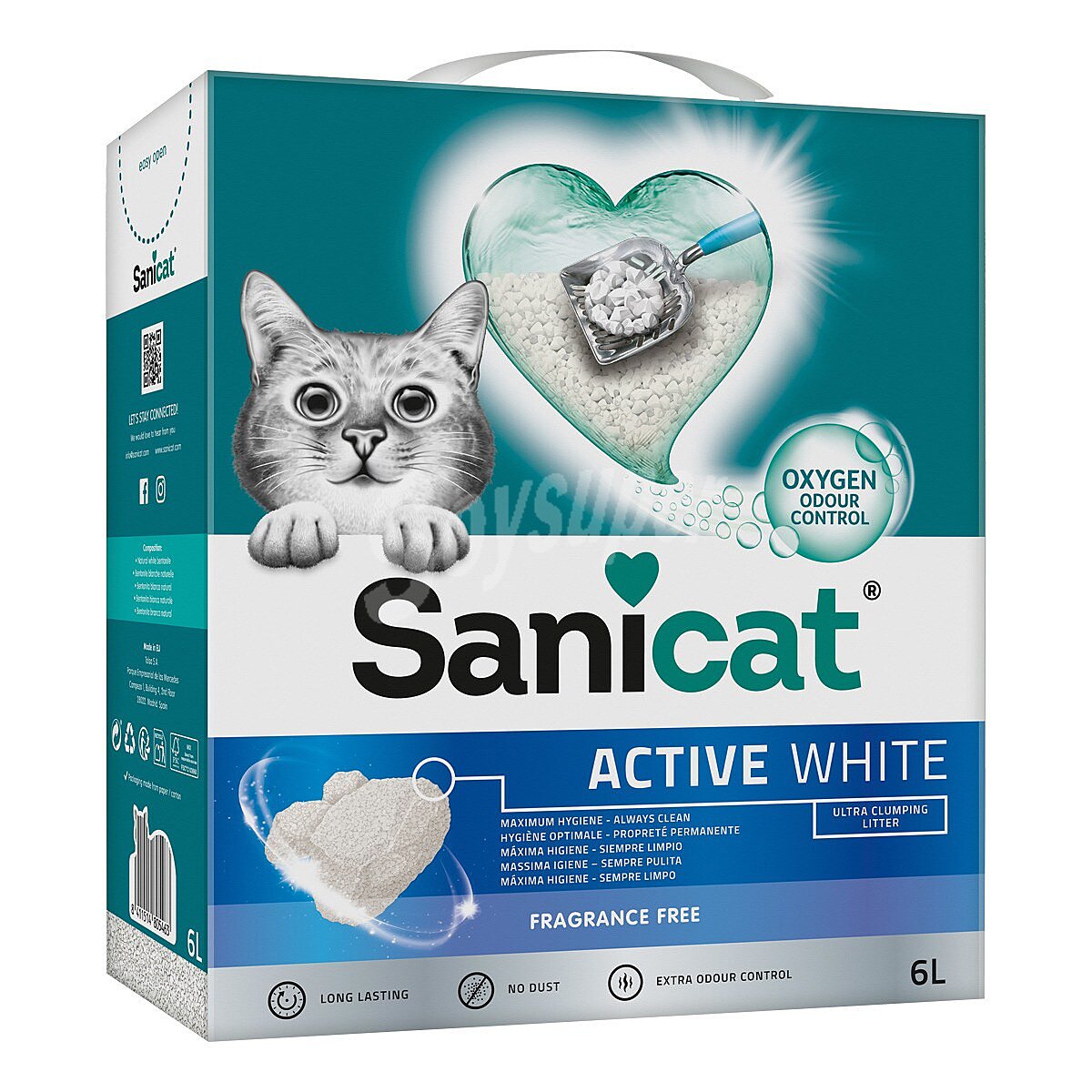 Active White arena para gatos absorbente sin fragancia