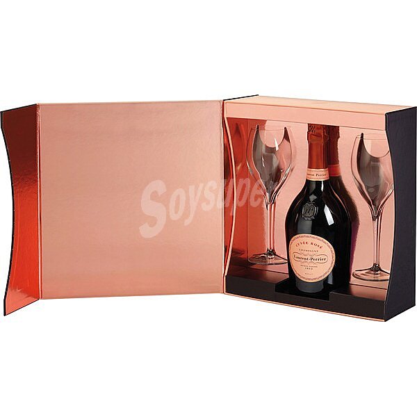 Champagne cuvée rosé Estuche botella 75 cl + dos copas