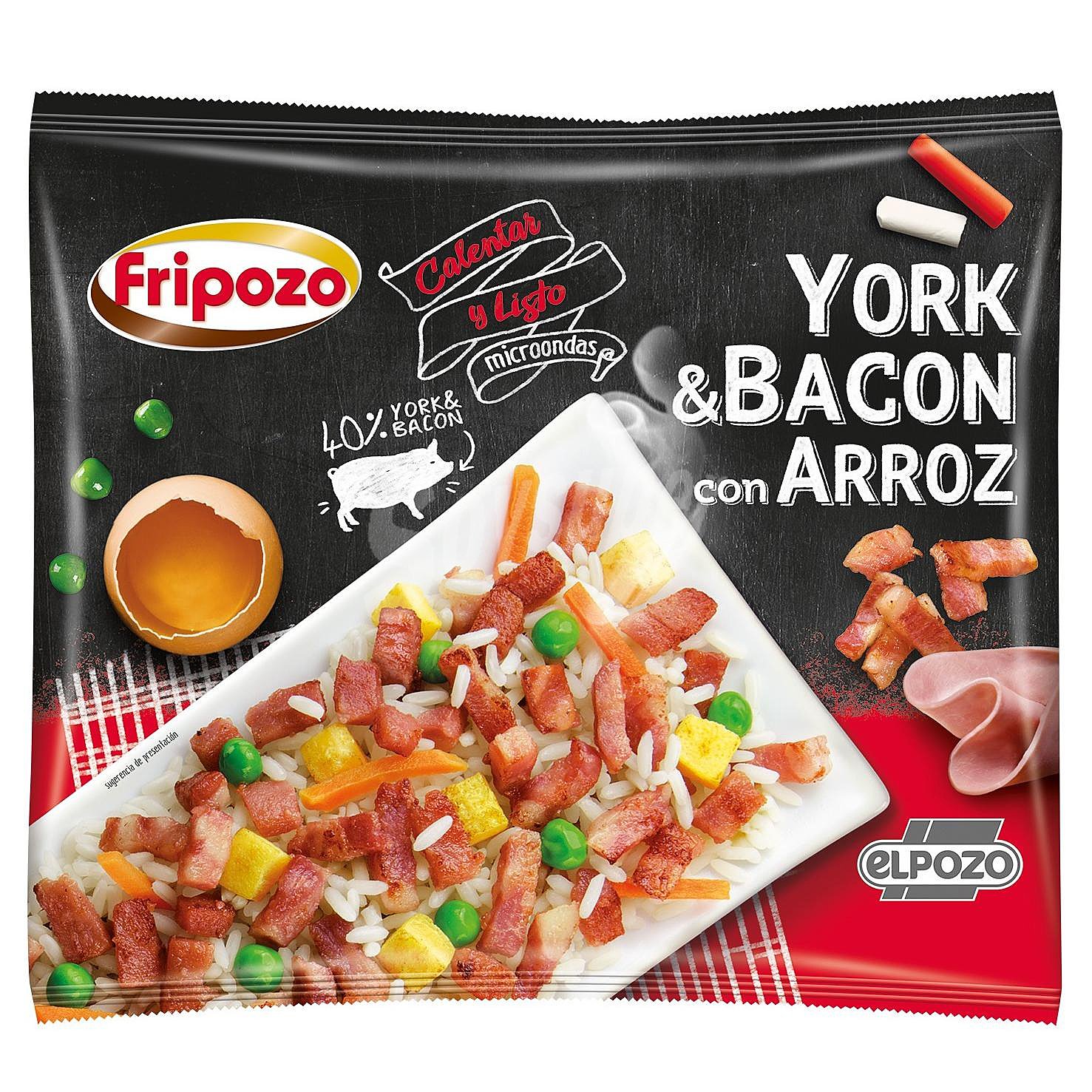 Jamón y bacon con arroz Fripozo