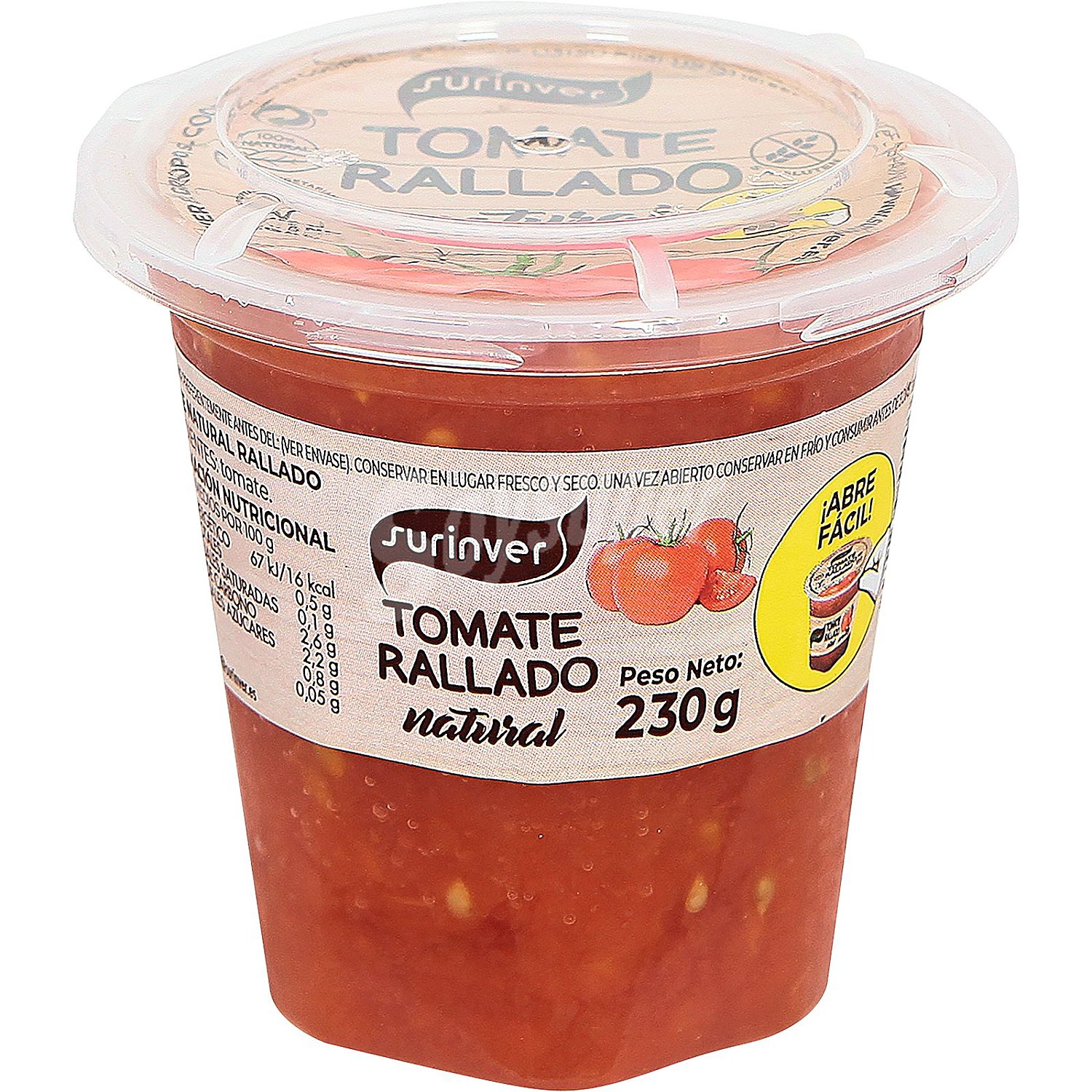 Tomate natural rallado