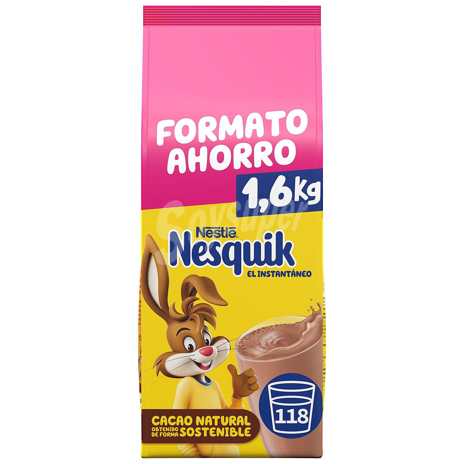 Cacao soluble instantáneo Nestlé Nesquik sin gluten