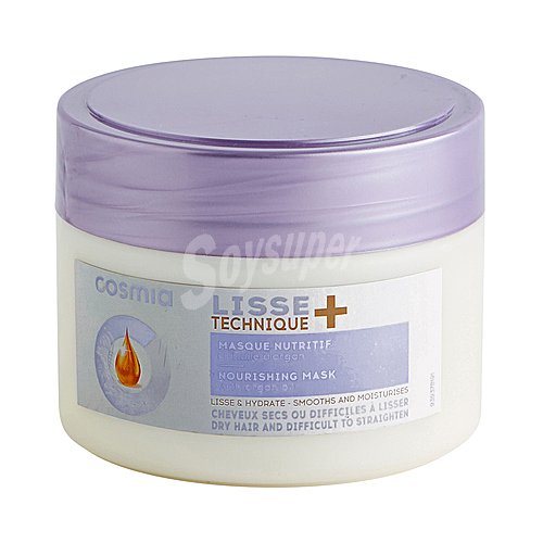 Cosmia Mascarilla nutritiva con aceite de argán para cabellos secos o difíciles de alisar cosmia Lisse technique +