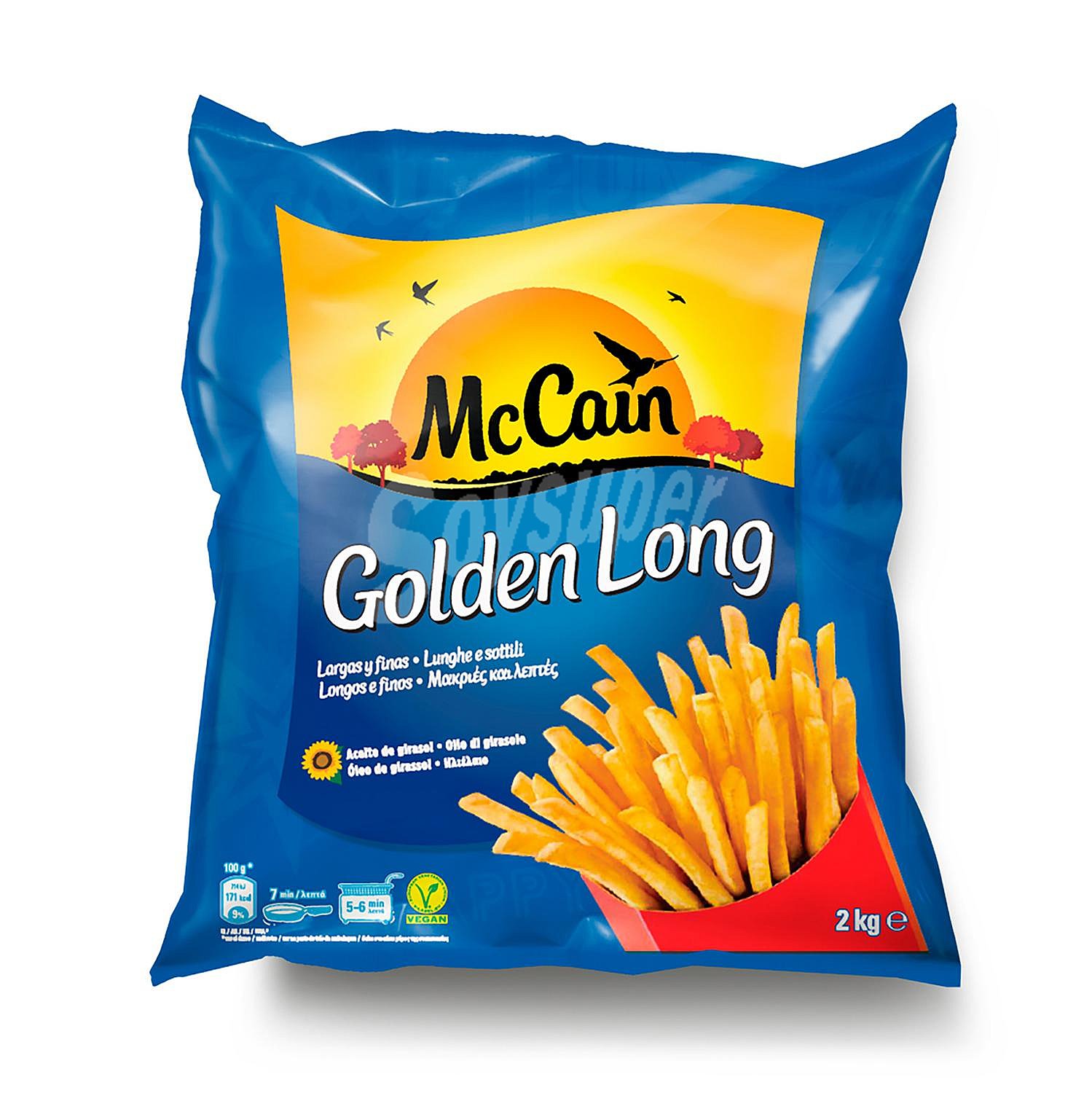 Golden Long patatas congeladas larga y fina