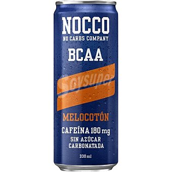 Melocotón bebida energética enriquecida con bcaa y 180 mg de cafeína sin azúcar