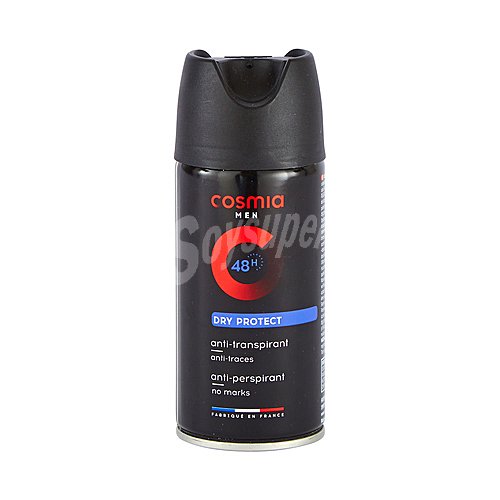 Cosmia Desodorante en spray para hombre con protección anti-transpirante hasta 48 horas cosmia Dry protect