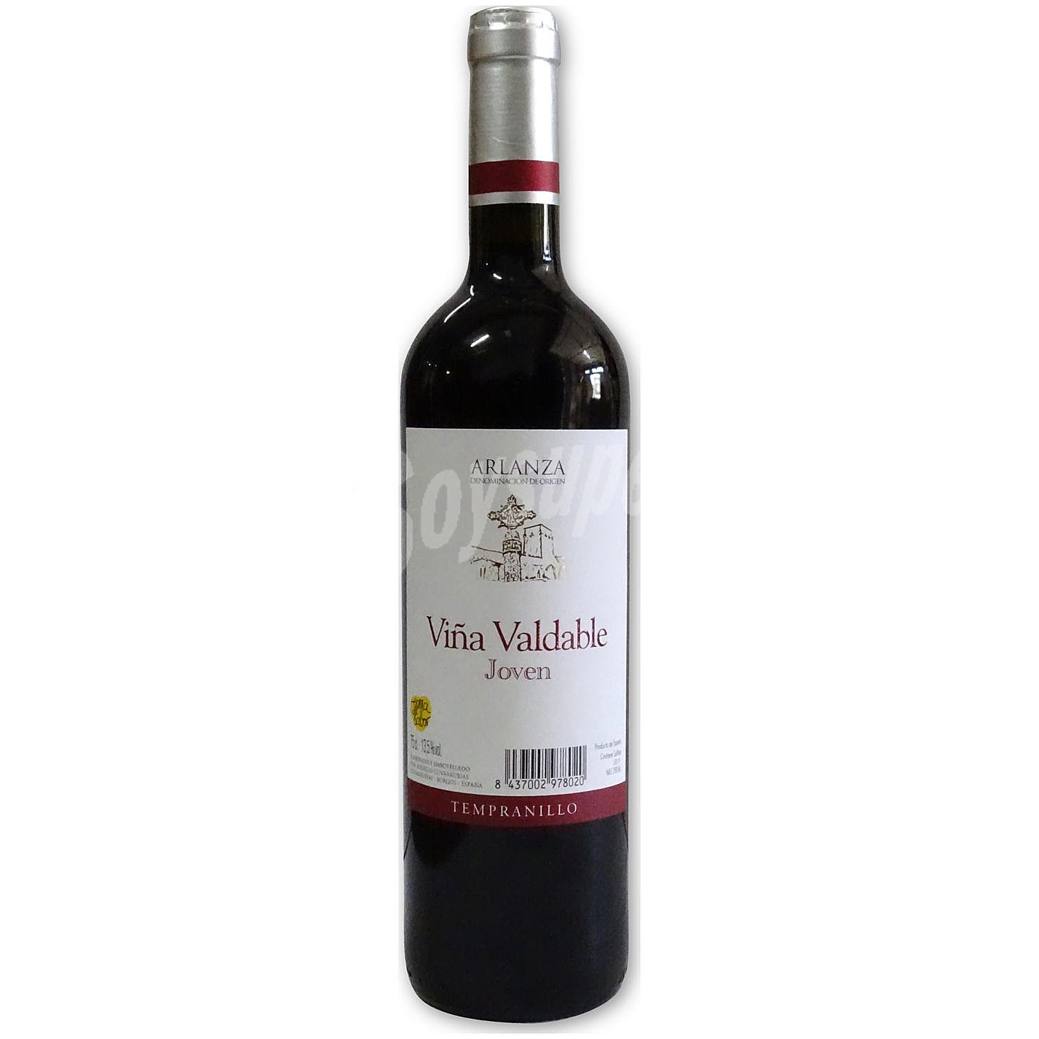 Vino tinto joven tempranillo Viña Valdable D.O. Arlanza