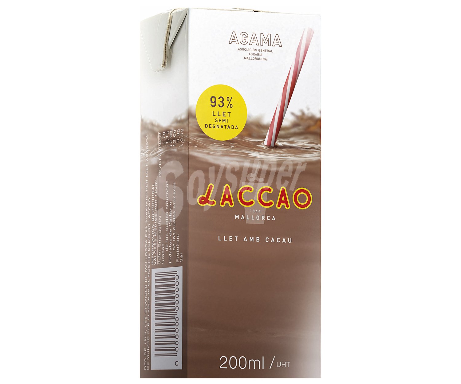 Batido de Cacao elaborado con un 93% de leche semidesnatada