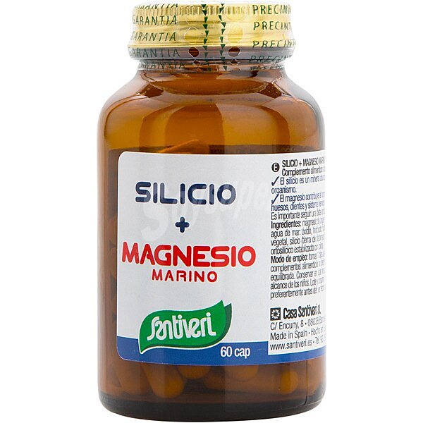 Silicio + magnesio marino ápsulas para el funcionamiento de músculos, huesos, dientes y sistema nervioso