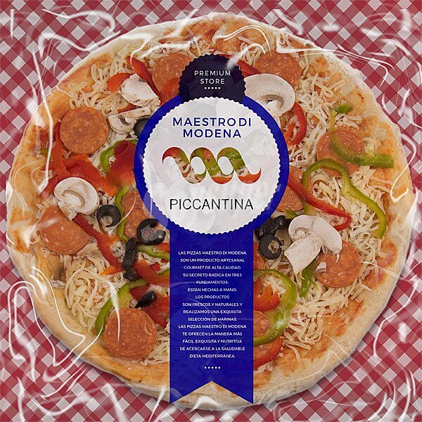 Piccantina Premium individual pizza de pepperoni, pimientos y aceitunas modena