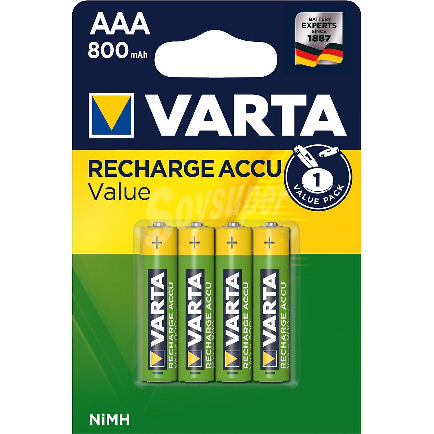 Pilas Recargables Varta Aaa 800mah