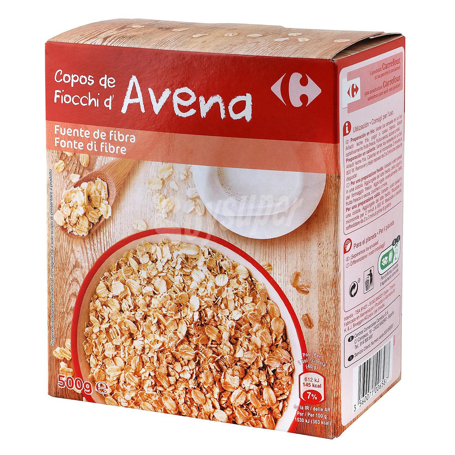 Copos de avena Carrefour