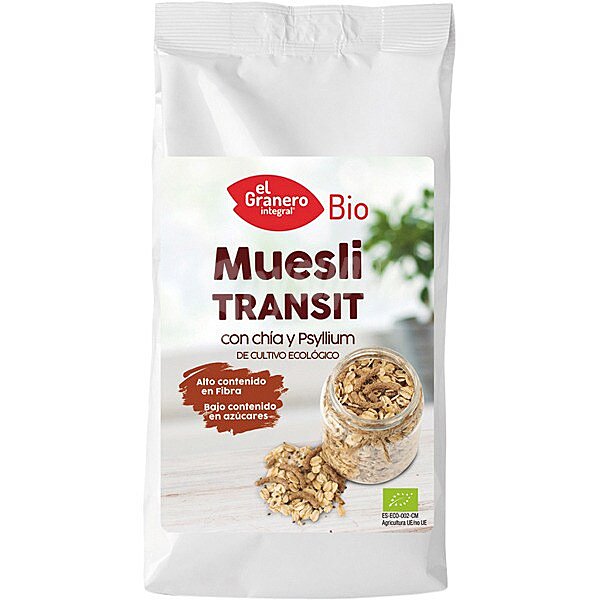 Bio Transit muesli con chía y psyllium de cultivo ecológico envase 500 g