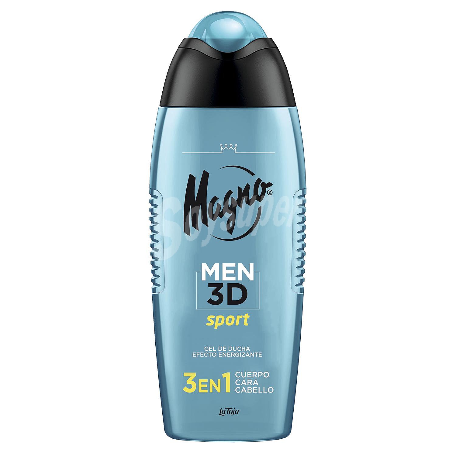 Gel de ducha efecto energizante 3en1 Men 3D sport Magno