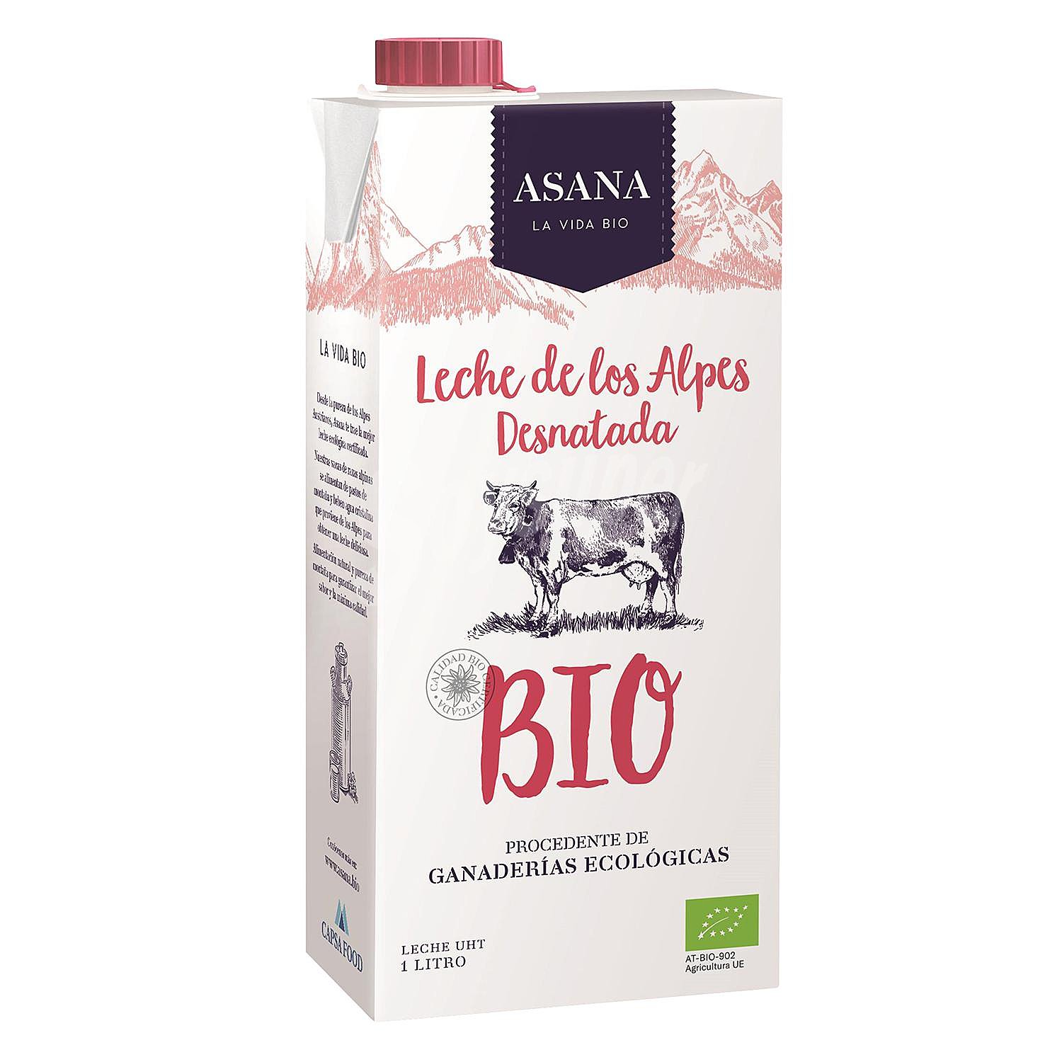 Leche desnatada bio