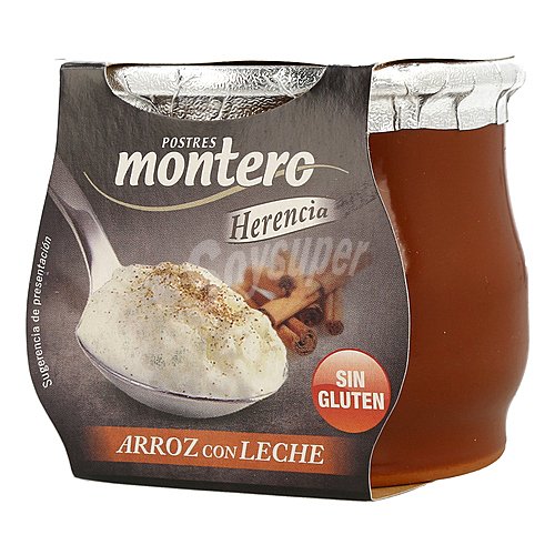 Montero Arroz con leche elaborado sin gluten montero