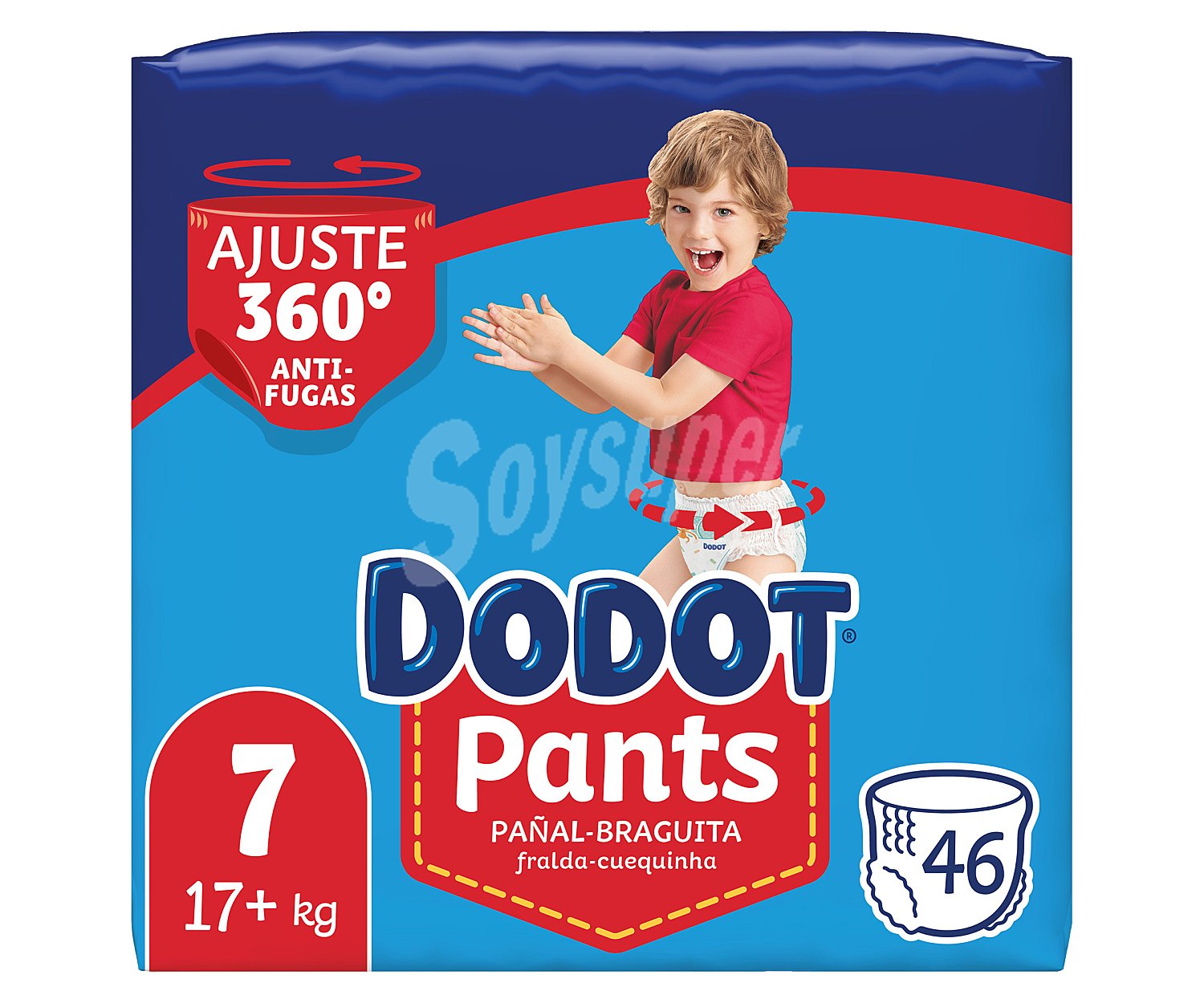 Pants (braguitas) de aprendizaje talla 7 para niños de más de 17 kilogramos Pants 46 uds