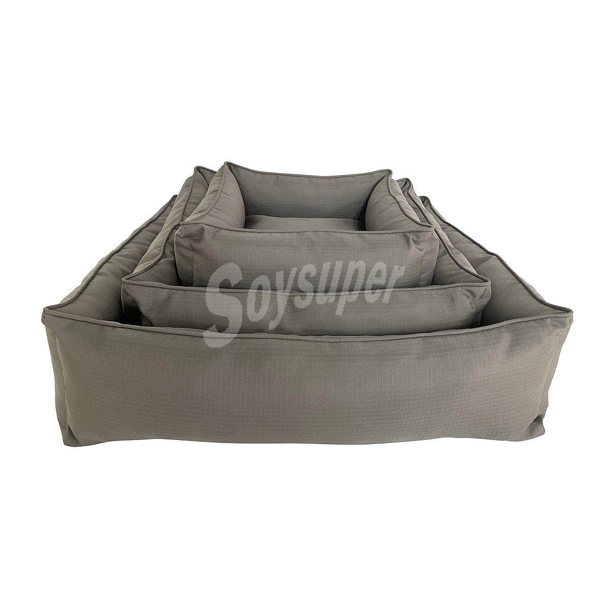 Cama impermeable gris para perros talla M-L medidas 76x76x20 cm